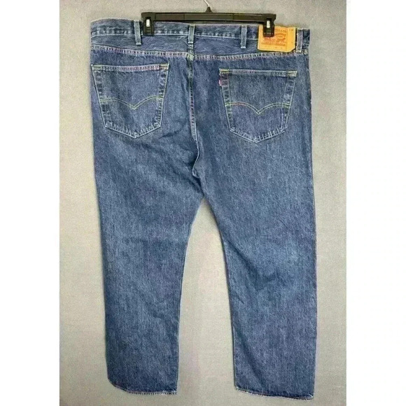 Levis 501 xx Jeans Mens 44x32 Blue Original Fit Button Fly Straight Denim - Picture 4 of 10